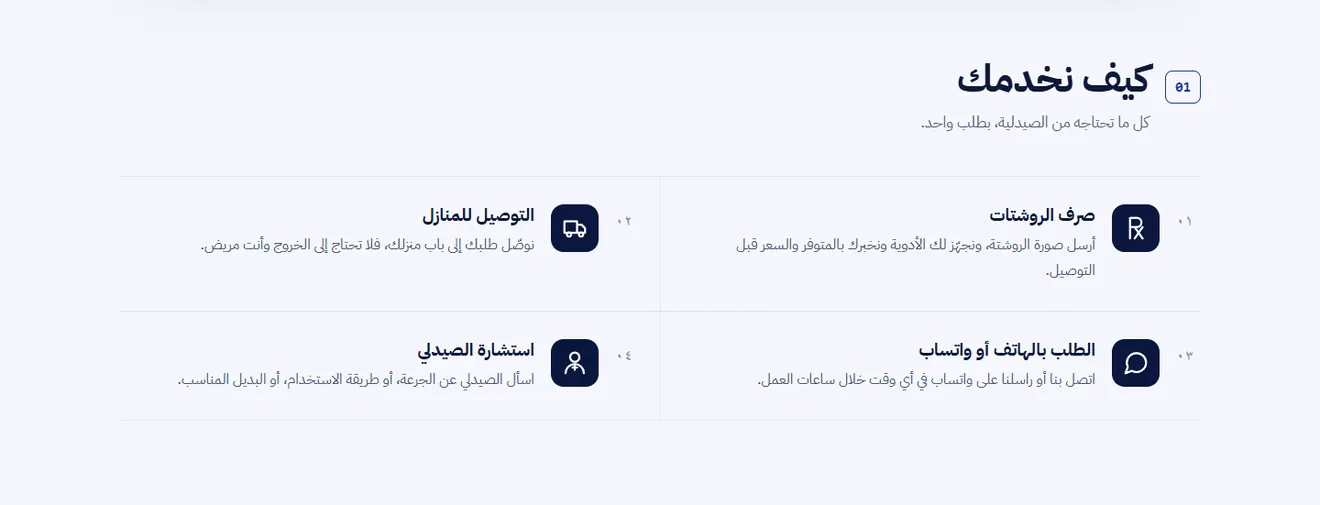قسم خدمات صيدلية د. أحمد حسن: صرف الروشتات والتوصيل والطلب بالواتساب واستشارة الصيدلي