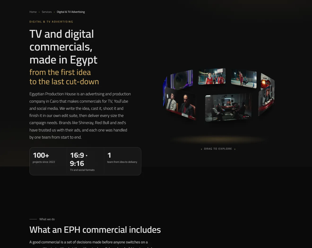 The advertising service page on the EPH site