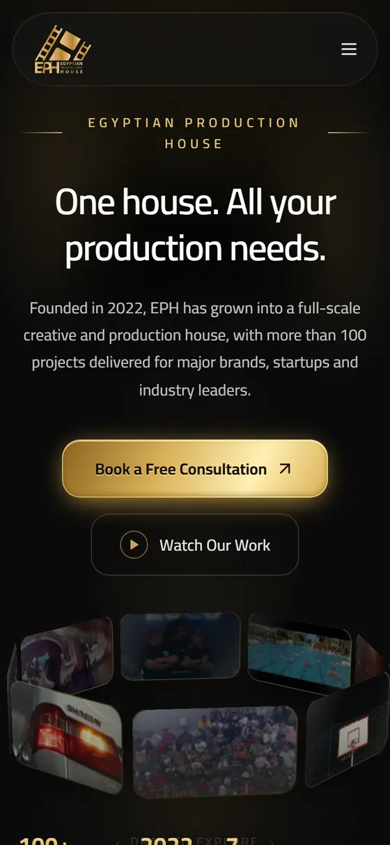 Egyptian Production House — The EPH home page on mobile