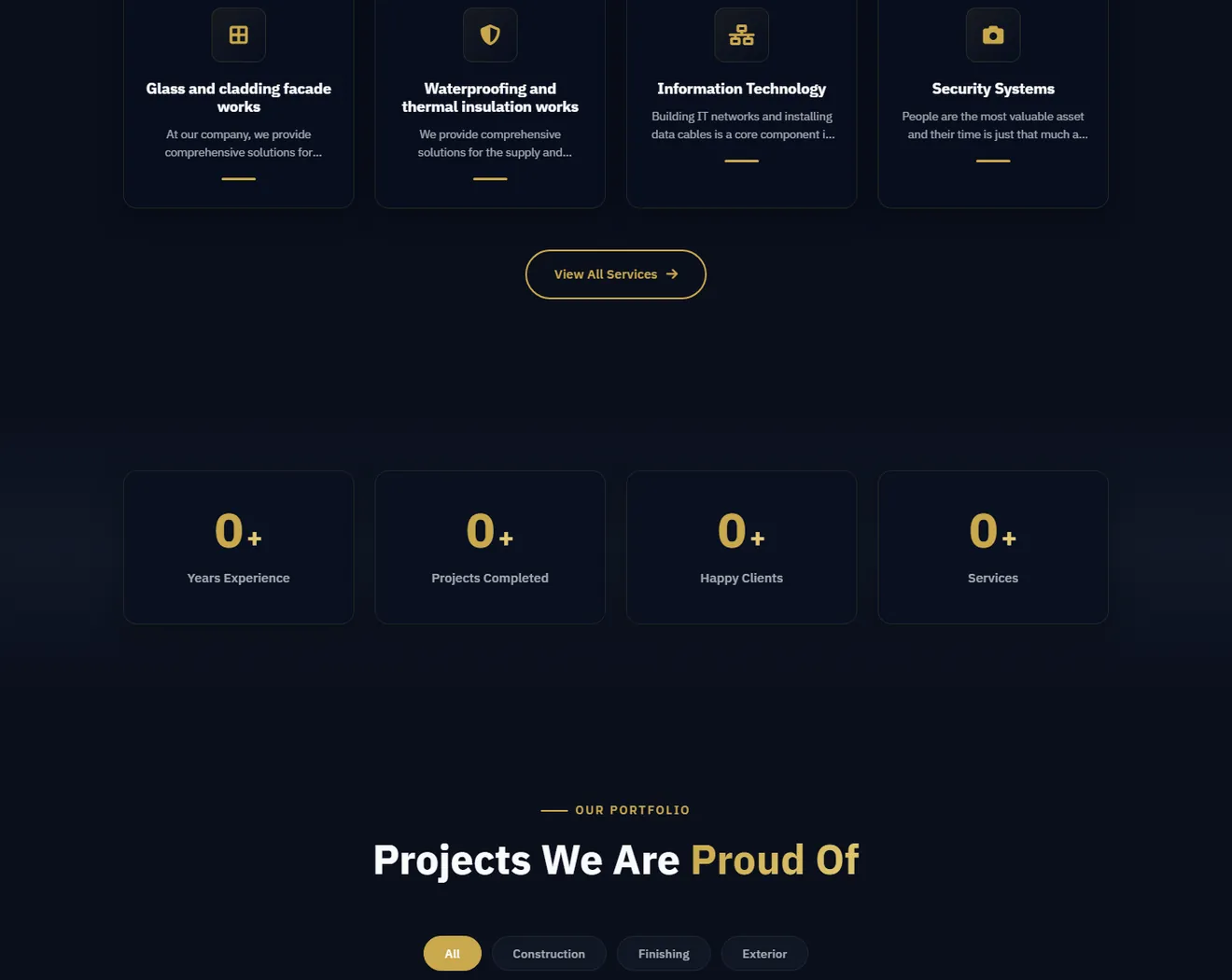 The finishing works service page on the Etijah Najd site