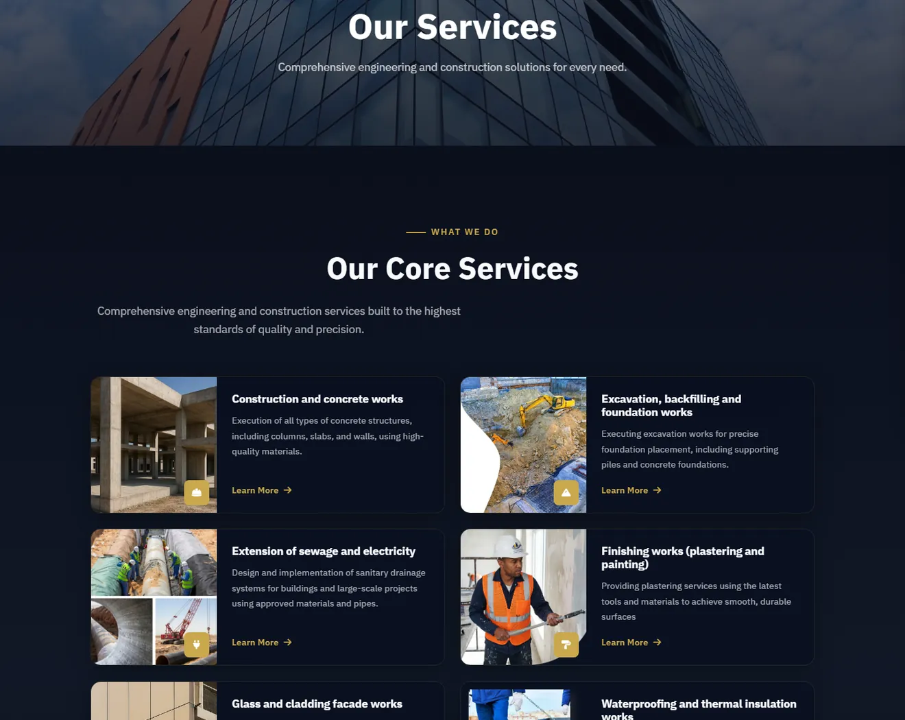 The Etijah Najd contracting services section