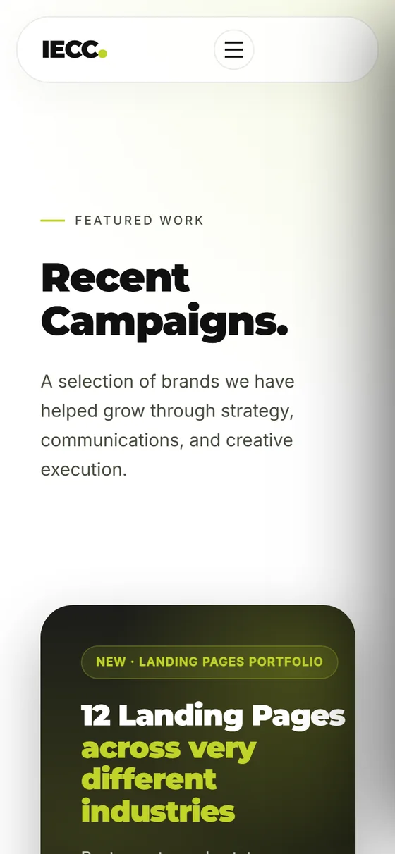IECC Agency — The design gallery on mobile