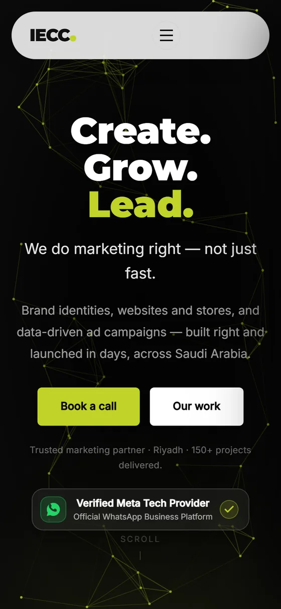 IECC Agency — The home page on mobile
