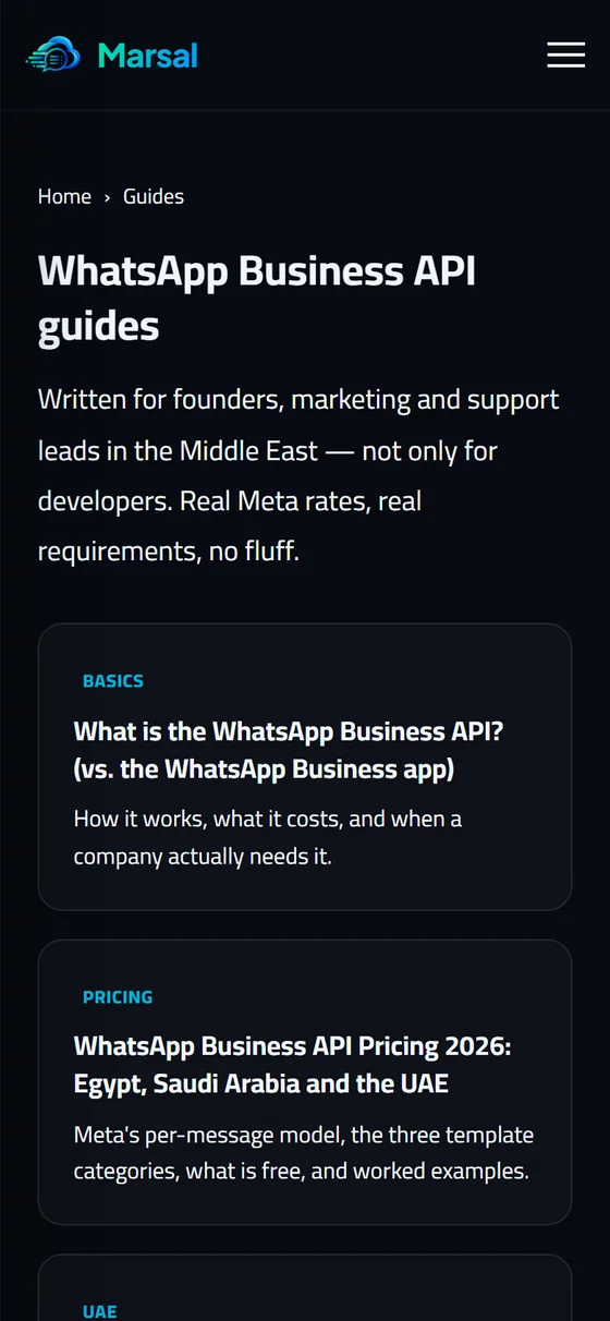 Marsal Cloud — WhatsApp API Platform — The WhatsApp API guides on mobile