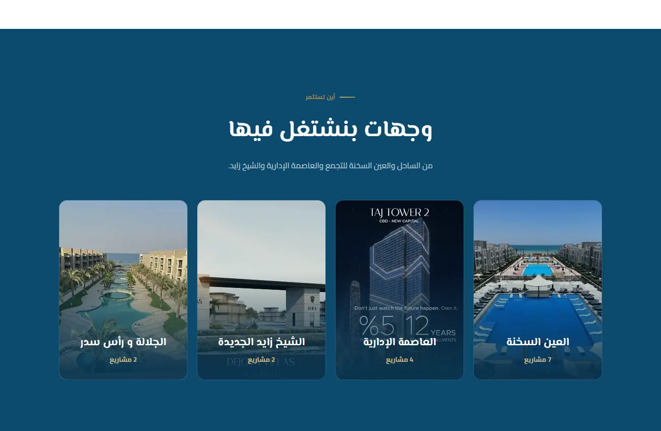 الوجهات العقارية في موقع ندى محمود